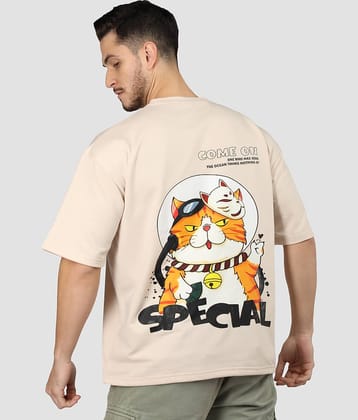 Chkokko Pack of 1 Cotton Blend Regular Fit Men's T-Shirt ( Beige )