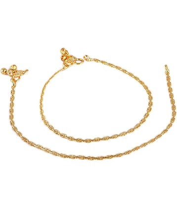 Vighnaharta Gold Anklets ( Pack of 2 )