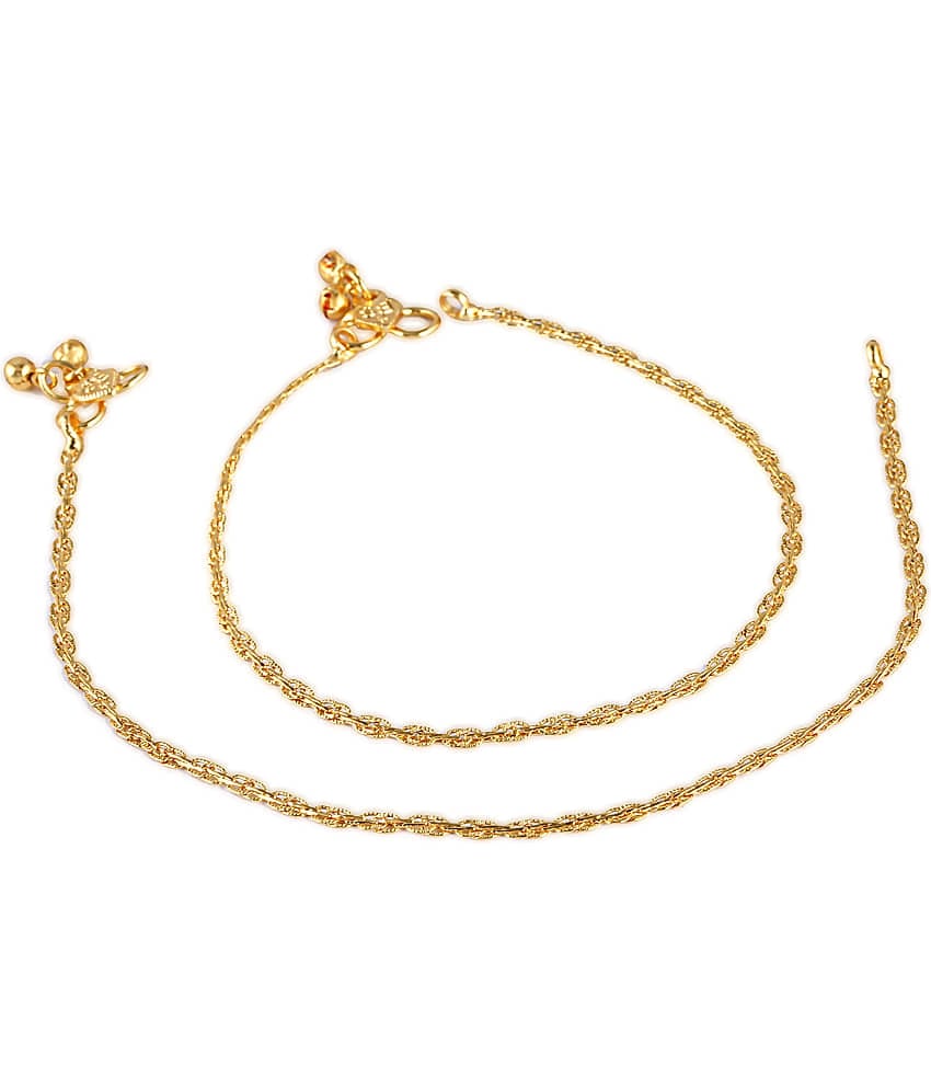 Vighnaharta Gold Anklets ( Pack of 2 )