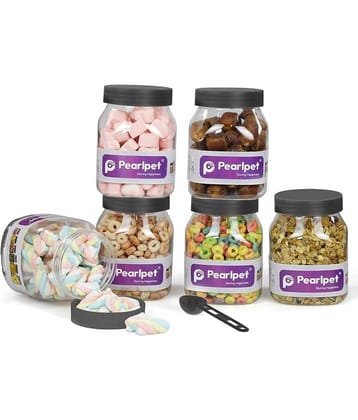 PearlPet Plastic Black Multi-Purpose Container ( Set of 6 )