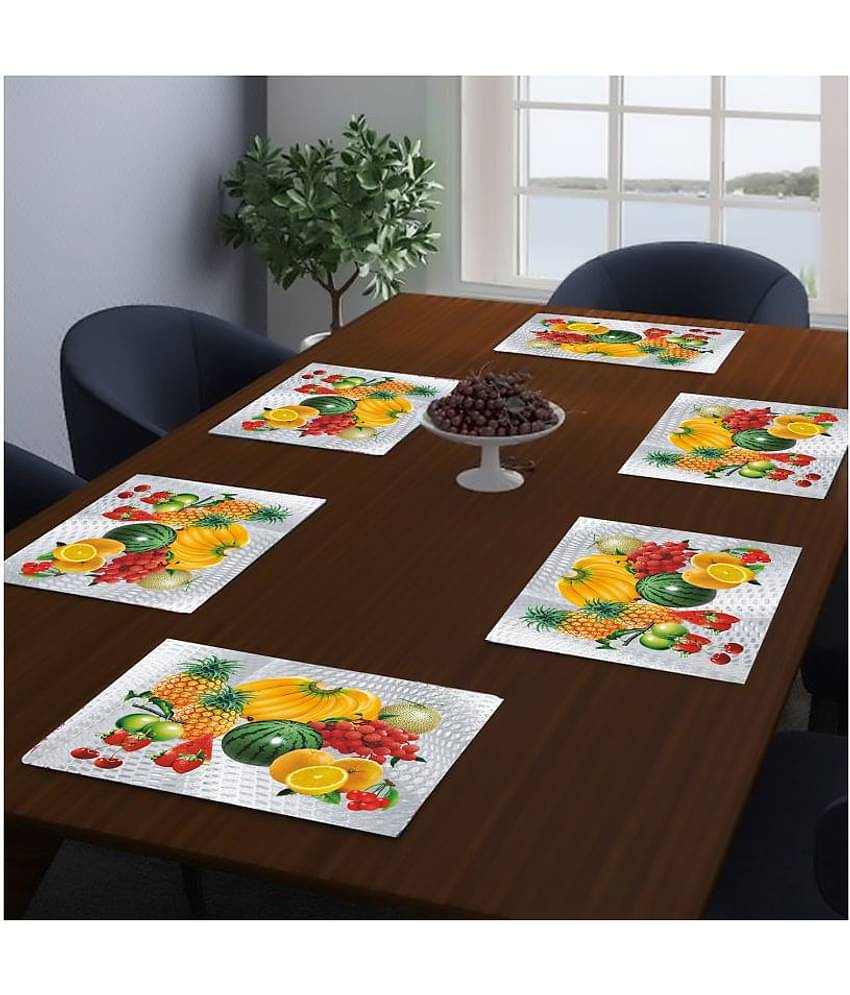 - Multi Printed PVC 6 Seater Table Mats ( Pack of 6 )