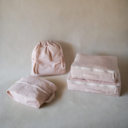 Pack me Pretty Travel Set (Pack of 4)-Crinkle Cotton - Natural / Pack of 4