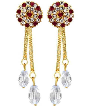 Vighnaharta Golden Drop Earrings ( Pack of 1 )