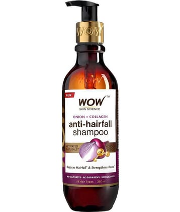 WOW Skin Science Red Onion Black Seed Oil Shampoo With Red Onion Seed Oil Extract, Black Seed Oil & Pro-Vitamin B5 - 250mL