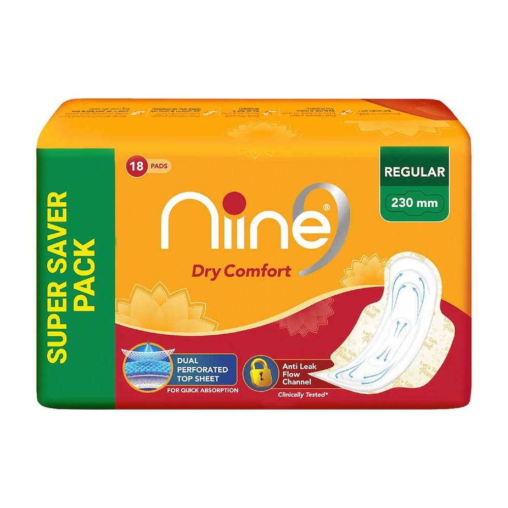 Niine Dry Comfort Regular Sanitary Napkins for women 18 Pads
