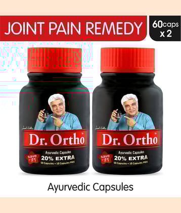 Dr Ortho Joint Pain Relief Capsules 60Caps, Pack of 2 (Ayurvedic Medicine Helpful In Joint Pain, Back Pain, Knee Pain, Neck Pain) - Ayurvedic Capsules