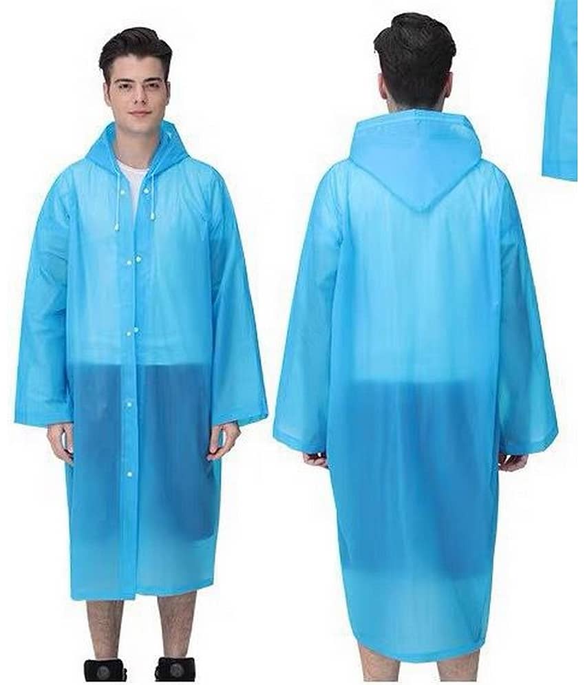 Infispace Nylon Long Raincoat - Blue