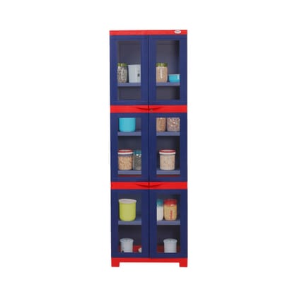 Supreme Furniture Fusion 3-FG Front Glass Cupboard/Almirah/Cabinet for Home, Living Room/Office/Library and Kids Room.Large (DIY)