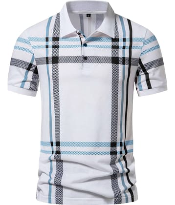 ENITOR Men Cotton Blend Regular Fit Printed Polo T Shirt ( Green )
