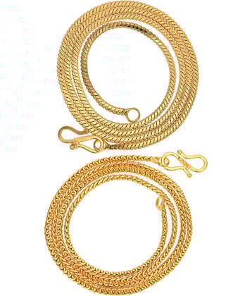 AanyaCentric Combo of 2 Gold Plated 22inches Long Fashion Chain