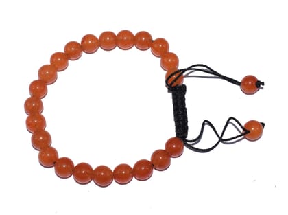 Handmade Adjustable Size Jade Stone Macramé Bracelet: Unique Craftsmanship , 8mm , EVB-040