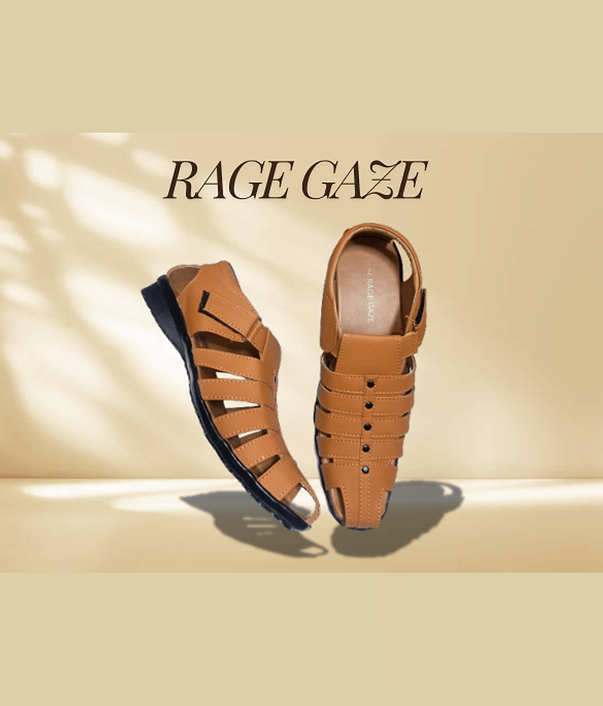 RAGE GAZE - Tan Men's Sandals