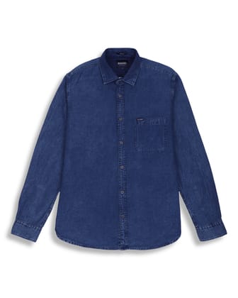 INDIGO PRINT SHIRT IN BLUE-M