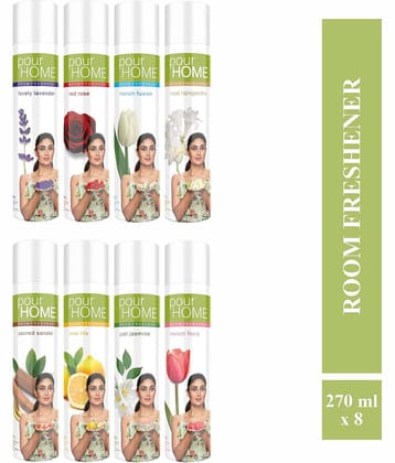 POUR HOME Room Freshener Spray, 220ml Each (Pack of 8)