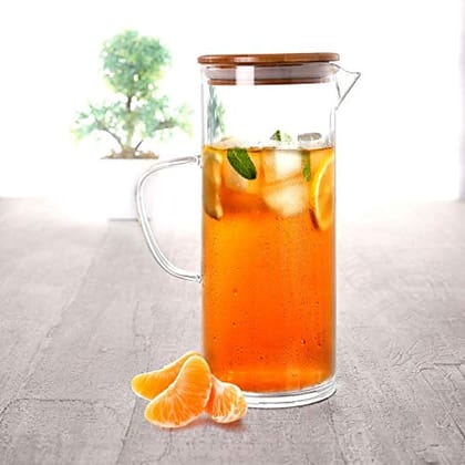 Cello Woody Borosilicate Glass Jug, 1000ml, Transparent