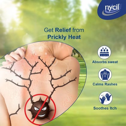 Nycil Prickly Heat Powder - Classic, 50g Bottle, Pack of 1