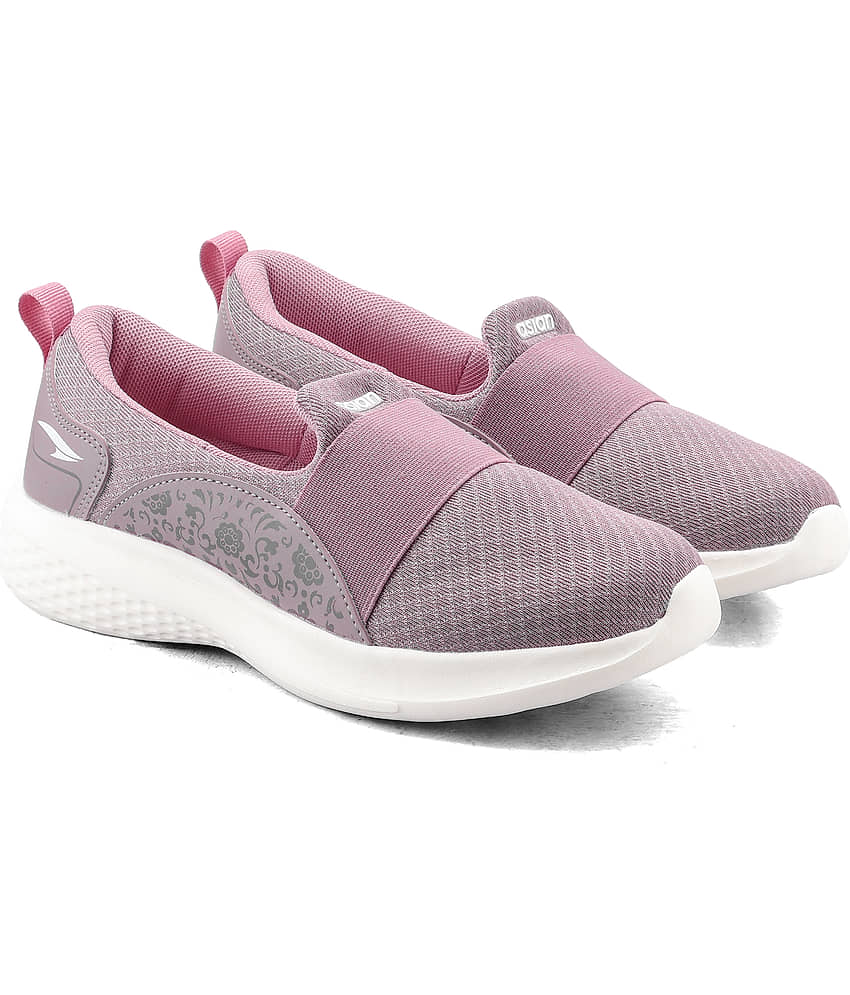 ASIAN STYLE-WALK-02cBLKPINK Black Women's Slip On