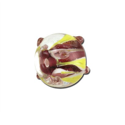 Beadwaala Handmade Fancy Lampwork Glass For Jewelry Making. (Roundel) SFL-279-Per Packet 25 Pcs / 10X18 MM