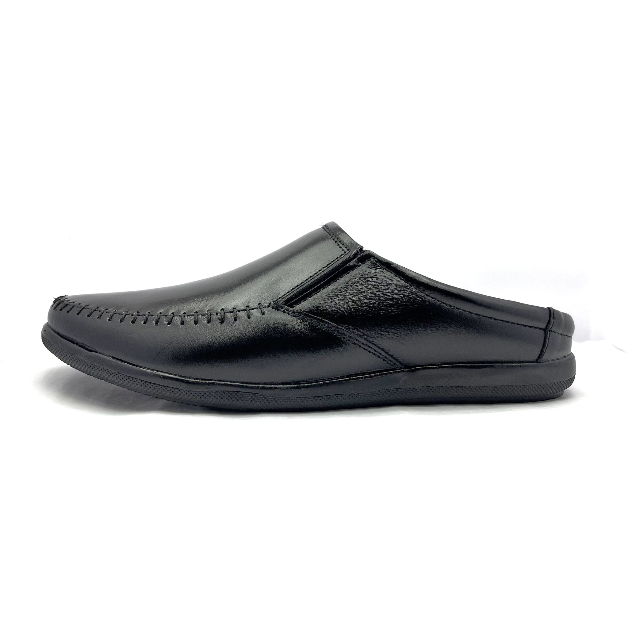 Premium Men's Leather Mules: Stylish Comfort for Every Occasion (Black)-6