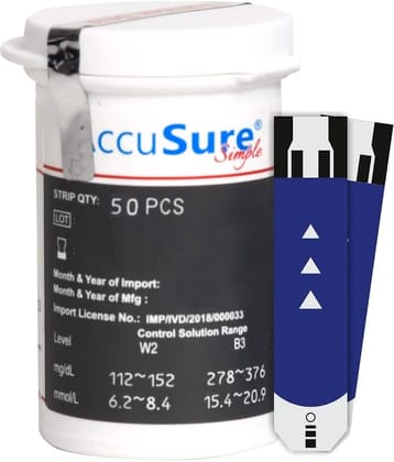 ACCUSURE (Without Box) Simple 50 Test Strips
