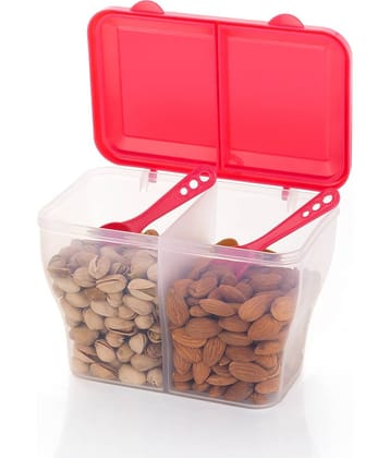 MAGICSPOON Dry Fruit Container Plastic Pink Food Container ( Set of 1 )