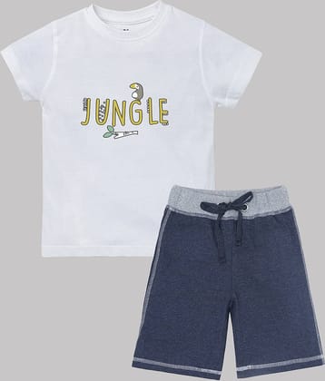 ETCHED DESIGN Pack of 1 Boys Cotton T-Shirt & Shorts Set ( Multicolor )
