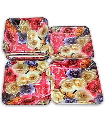 Inpro 12 Pcs Melamine Multi Color Quarter Plate