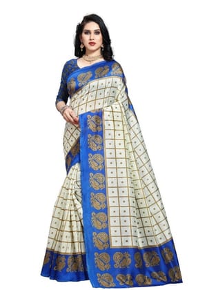 Generic Women's Bhagalpuri Saree (Blue, 5 - 6 Mtrs)