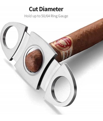 BANISTROKES Cigar Cutter Black Plastic Guillotine Stainless Steel Double Blade Cigar Knife Scissors (1 Packs)