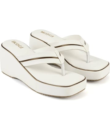 IKAGI White Women's Slip On Heels