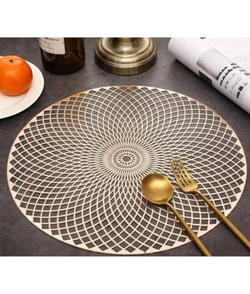 PVC Abstract Table Mats (38 cm x 38 cm) Pack of 2 - Gold