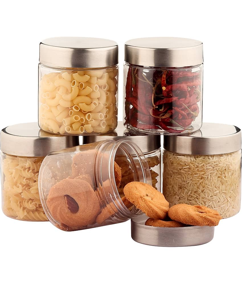 PearlPet PlusJar-6Pcs-750ml Plastic Transparent Multi-Purpose Container ( Set of 6 )