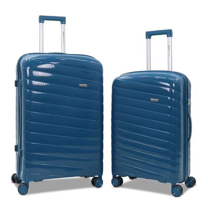 SKYCARRY Sarjah Polypropylene Suitcase Trolley Bag Set of 2 | Durable Hard Shell | TSA Type Lock | Spinner Trolley Luggage | 360 Disc Spinner Wheels (2, SM(20,24))
