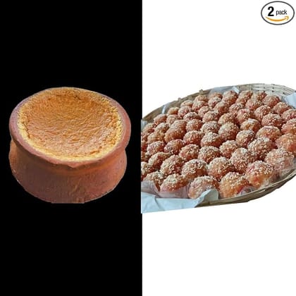 BANGLARMISTI Holi Celebration Pack - Bengali Sweets, Kheer Doi 500g, Pure Ghee Darbesh 8 Pieces, Boondi Laddoo, Mitha Dahi,