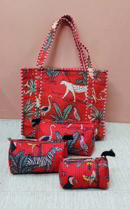 Tote Bag with set of 3 Pouches