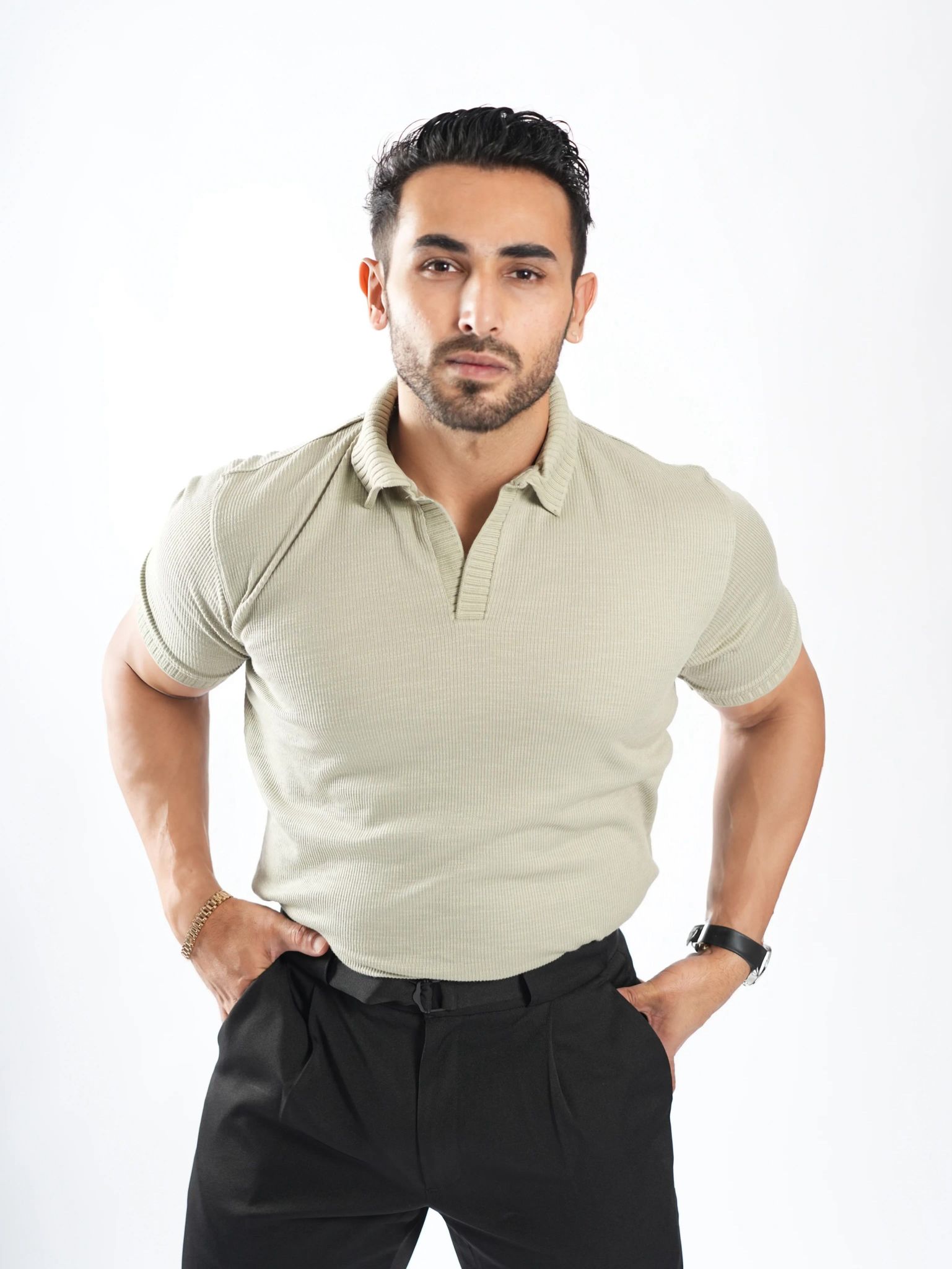 MONARCH OLD MONEY KNITTED POLO-Medium / Green