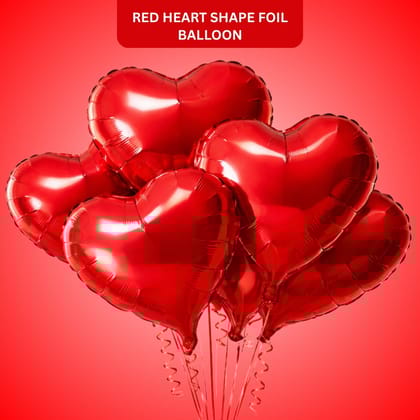 Red Heart Shape Foil Balloon Combo Pack - Helium Quality -18 inches -  4PC