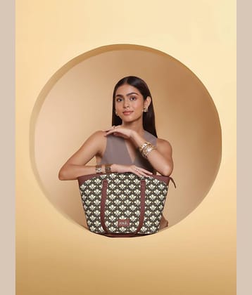 Zouk Tote Bag Jute Set of 1 ( Black )