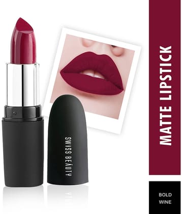 Swiss Beauty Matte Lipstick (Bold Wine), 3.8gm
