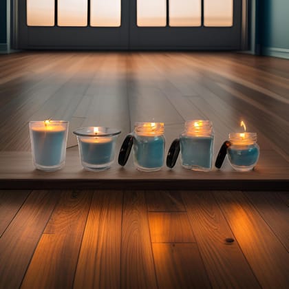 SS Enterprise Jar Candle for Home Decorationa | Diwali Candle | Valaentine Day Decoration Candle | Organic SOYA Wax Candle | 44 Hrs Burn Time Pack of 5