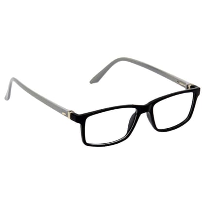 Hrinkar Plastic Full Rim Rectangle chasma frame Men & Women - HFRM-BK-GRY-11