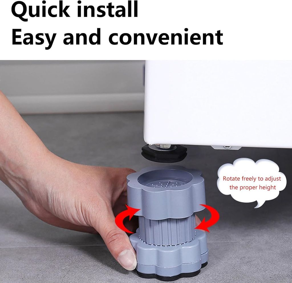 Washing Machine Vibration Pads - Adjustable Dryer Shock & Noise Cancelling Pads, Anti Vibration Pads for Washing Machine Support 4 Pcs