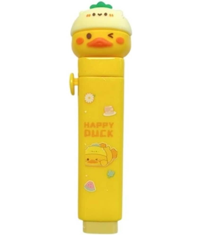 Kalra Magic Girl Push Eraser for Kids Cute Retractable Eraser Stationery Fancy Erasers for School Pack 1 (Yellow)