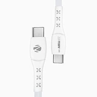 Zebronics ZEB-TT20V Type C to Type C Cable with 20W PD Protocol Support Fast Charging Smartphone use Durable 1 Meter and Data Transfer Feature(White)_457clone.