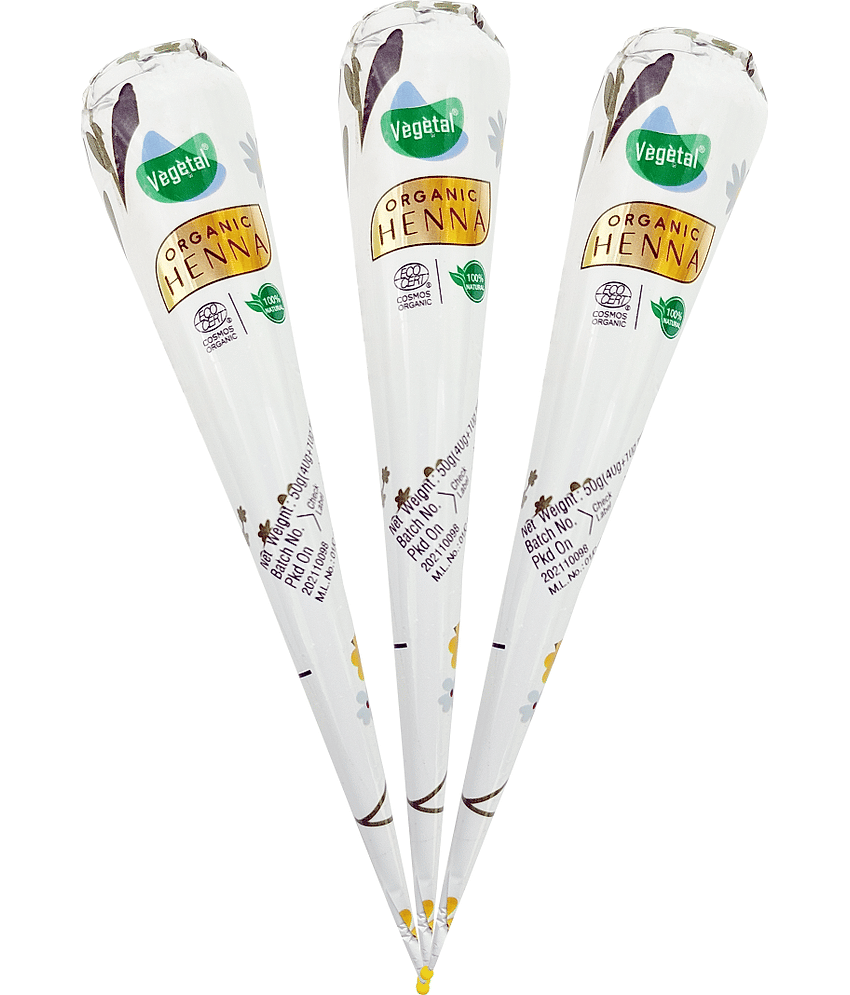 Vegetal Mehandi Henna Cone Natural Henna 50 g Pack of 3