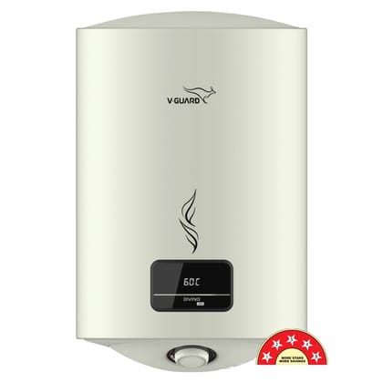 V-Guard Divino DG Geyser 15 Litre Water Heater with Digital Display | Suitable for Hard Water | BEE 5 Star Rating | Advanced 4 layered Safety | 5 Year Inner Tank Warranty by V-Guard V-Guard Divino DG Geyser 15 Litre Water Heater with Digital Display | Su