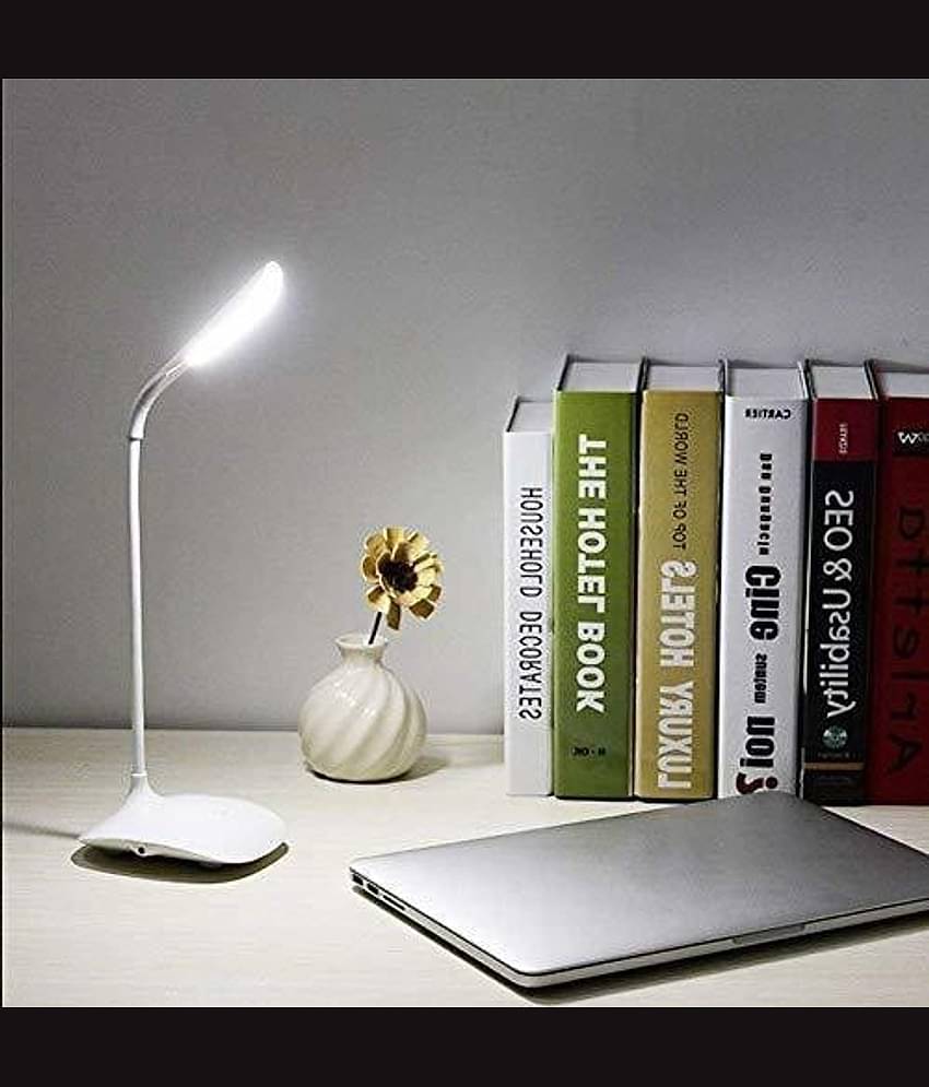 IDOLESHOP - White Study Table Lamp ( Pack of 1 )