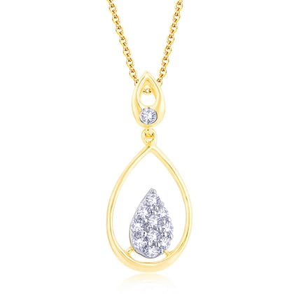 Senco Gold Perfectly Poised Diamond Pendant (0.8 gram / 0.15 Ct / HI-SI / 18K Yellow Gold)