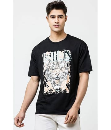 Leotude Pack of 1 Cotton Blend Oversized Fit Men's T-Shirt ( Black )