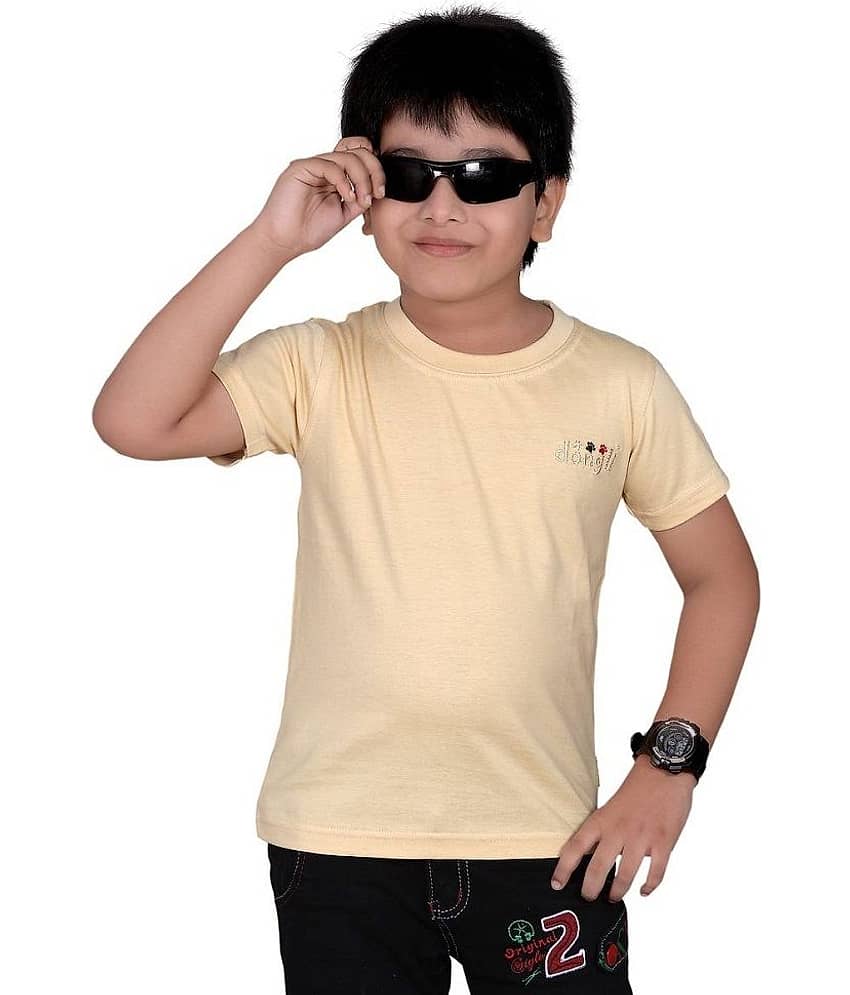 Dongli Pack of 1 Boys 100% Cotton Half Sleeves Shirt ( Beige )